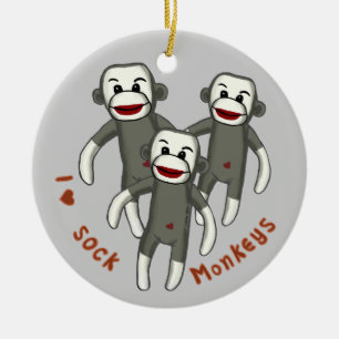 Décoration En Céramique Je suis amoureux des singes en chaussettes orneme