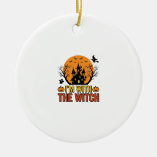 Décoration En Céramique Je Suis Avec La Sorcière Design De Château Hallowe