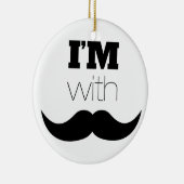 Décoration En Céramique Je suis avec Moustache (Droite)