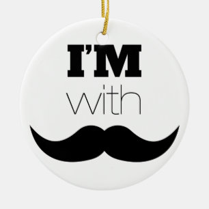 Décoration En Céramique Je suis avec Moustache