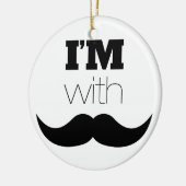 Décoration En Céramique Je suis avec Moustache (Gauche)