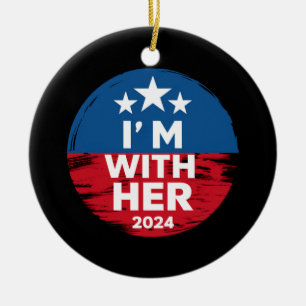 Décoration En Céramique Je suis avec son vote Kamala pour le président Kam
