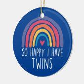 Décoration En Céramique Je Suis Heureux D'Avoir Deux Jumeaux Raibow Parent (Gauche)