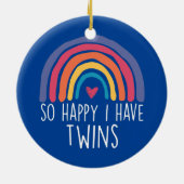 Décoration En Céramique Je Suis Heureux D'Avoir Deux Jumeaux Raibow Parent (Dos)