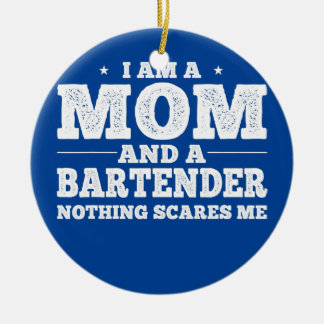 Décoration En Céramique Je suis une maman et un barman Rien ne me fait peu
