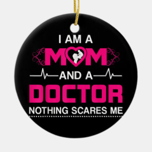Décoration En Céramique Je suis une maman et un docteur rien me fait peur 