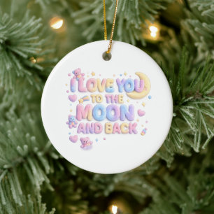 Décoration En Céramique Je t'aime jusqu'à la Lune et Retour – Ourson paste