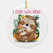 Décoration En Céramique Je t'aime Maman mignonne Maman et Baby Sloth (Dos)