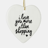 DÉCORATION EN CÉRAMIQUE **JE T'AIME PLUS QUE LE SHOPPING** (Droite)