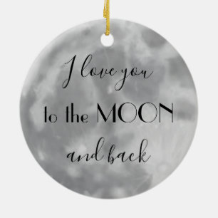 Décoration En Céramique Je t'aime sur la lune et l'ornement du dos