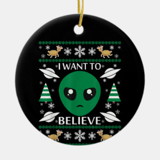 Décoration En Céramique Je Veux Croire Noël Alien