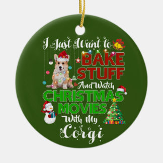 Décoration En Céramique Je veux juste regarder des films de Noël avec des