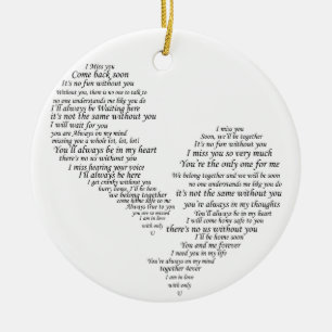 Décoration En Céramique Je Vous Manque - Coeur Séparé Cassé