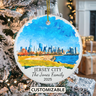 Décoration En Céramique Jersey City Orament personnalisé, New Jersey Stat