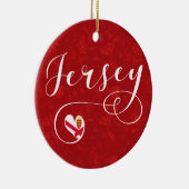 Décoration En Céramique Jersey Flag Heart, Îles Anglo-Normandes (Droite)