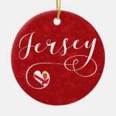 Décoration En Céramique Jersey Flag Heart, Îles Anglo-Normandes (Devant)