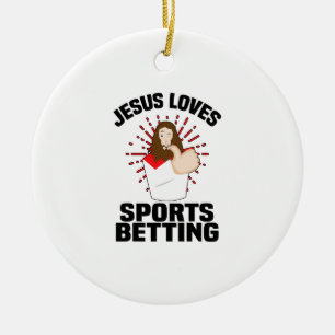 Décoration En Céramique Jésus Aime Le Sport Pari Jouer Christ Cadeau-Be