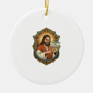 Décoration En Céramique Jésus Appel Vidéo Accidentel Numéro Social Media P