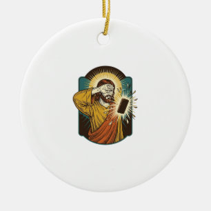 Décoration En Céramique Jésus aveuglant la luminosité maximale du téléphon