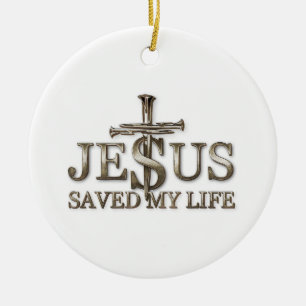 Décoration En Céramique Jésus-Christ a sauvé ma vie Cadeau pour femmes hom