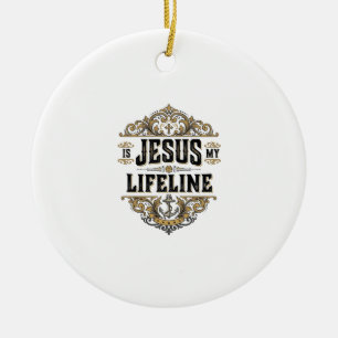 Décoration En Céramique Jésus est ma ligne de vie Vintage Christian Shirt