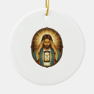 Décoration En Céramique Jésus impatient Chargement Sablier Internet Lent T