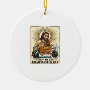 Décoration En Céramique Jésus laissant tomber un haltère lourd bruyamment