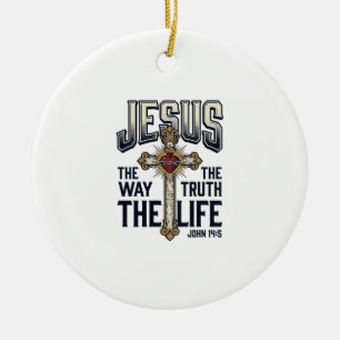 Décoration En Céramique Jésus Le Chemin La Vérité La Vie Chemise Chrétienn