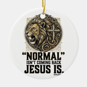 Décoration En Céramique Jésus Revient Croix Lion Chemise Chrétienne