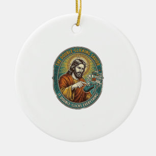 Décoration En Céramique Jésus Souris Double Clic Cassée Bureau IT Tech