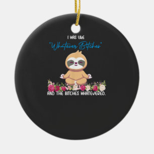 Décoration En Céramique J'étais comme Tee Sloth Yoga Méditation Slot