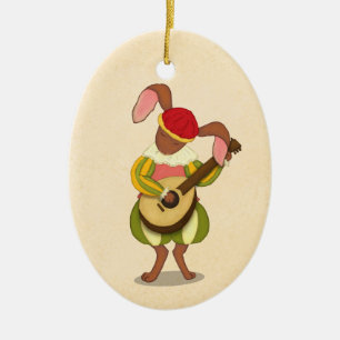 Décoration En Céramique Jeu de lièvre Lute Moyen Age Noël Personnalisé