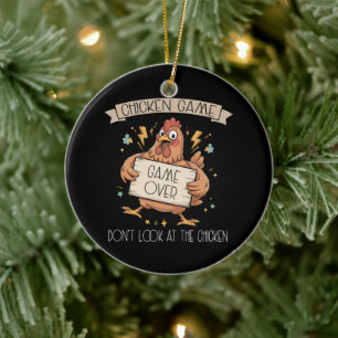 Décoration En Céramique Jeu de poulet Ne regardez pas le poulet