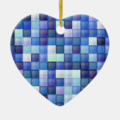 Décoration En Céramique Jeu vidéo Pixels Carré bleu Motif (Devant)