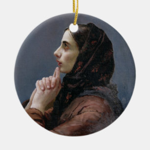 Décoration En Céramique Jeune femme à la prière, 1879 (huile sur la toil