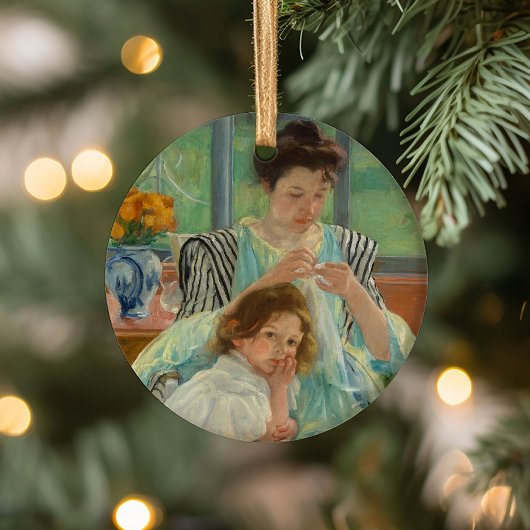 Décoration En Céramique Jeune mère coudre | Mary Cassatt