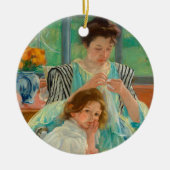 Décoration En Céramique Jeune mère coudre | Mary Cassatt (Devant)