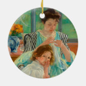 Décoration En Céramique Jeune mère coudre | Mary Cassatt (Dos)