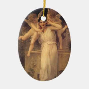 Décoration En Céramique Jeunesse par Bouguereau, Portrait d'anges victorie