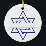 Décoration En Céramique Jewish Star<br><div class="desc">Apportez une belle lumière à Hanoukka avec une étonnante nouvelle étoile de David!</div>