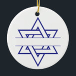 Décoration En Céramique Jewish Star<br><div class="desc">Apportez une belle lumière à Hanoukka avec une étonnante nouvelle étoile de David!</div>