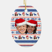 Décoration En Céramique Joe Biden et Kamala Harris Noël (Dos)