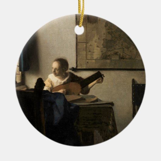 Décoration En Céramique Johannes Vermeer - Jeune femme avec un trait (Devant)