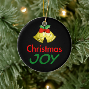 Décoration En Céramique Joie de Noël (clochettes de houx)