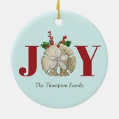 Décoration En Céramique Joie Noël Sable Dollar Holly Berries Côte (Dos)