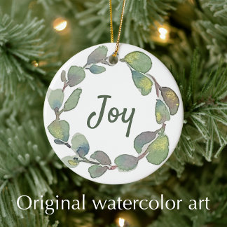 Décoration En Céramique Joie Personnalisée Écriture Originale Aquarelle