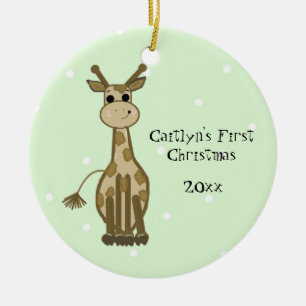 Décoration En Céramique Joli bébé girafe pour son premier Noël