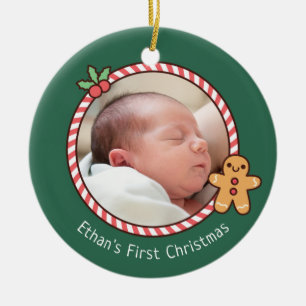 Décoration En Céramique Joli bébé homme en pain d'épice pour le premier No
