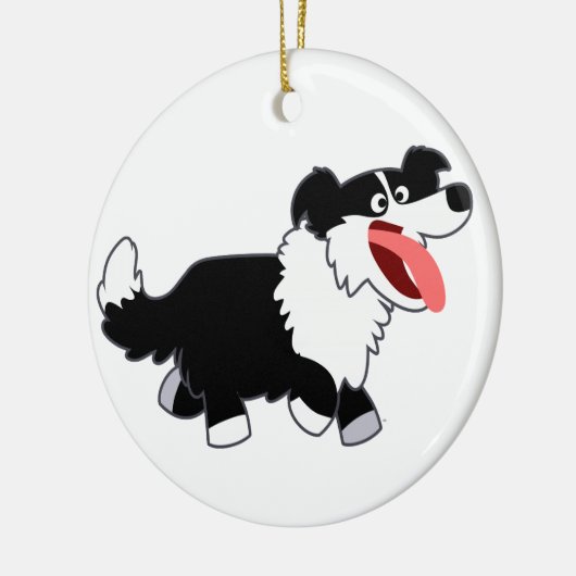 Décoration En Céramique Joli Cartoon Bordure Collie Ornament (Gauche)