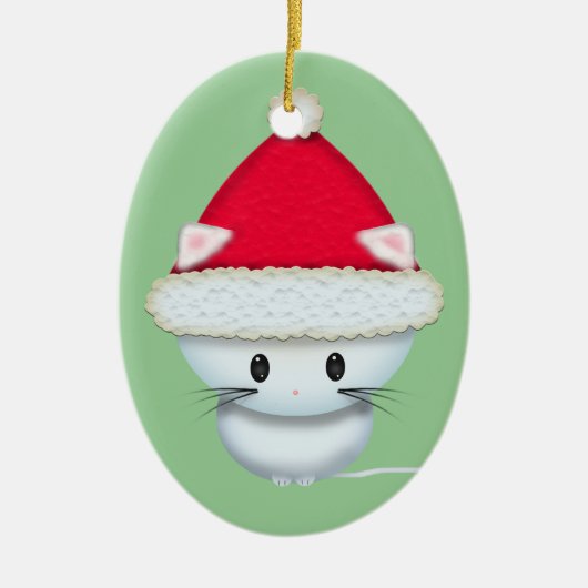 Décoration En Céramique Joli Chat de Noël (Devant)